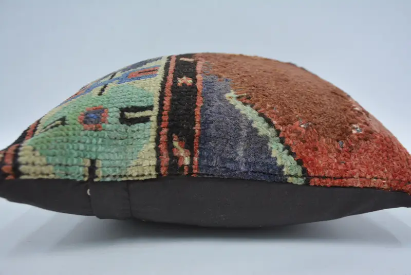 Vintage Kilim Pillow, Gift Pillow, Seat Cushion Case, 14x14 Brown Pillow Cover, Vintage Kilim Throw Pillow, Pillow Case, Ethnic Throw Pillow Sham - 5