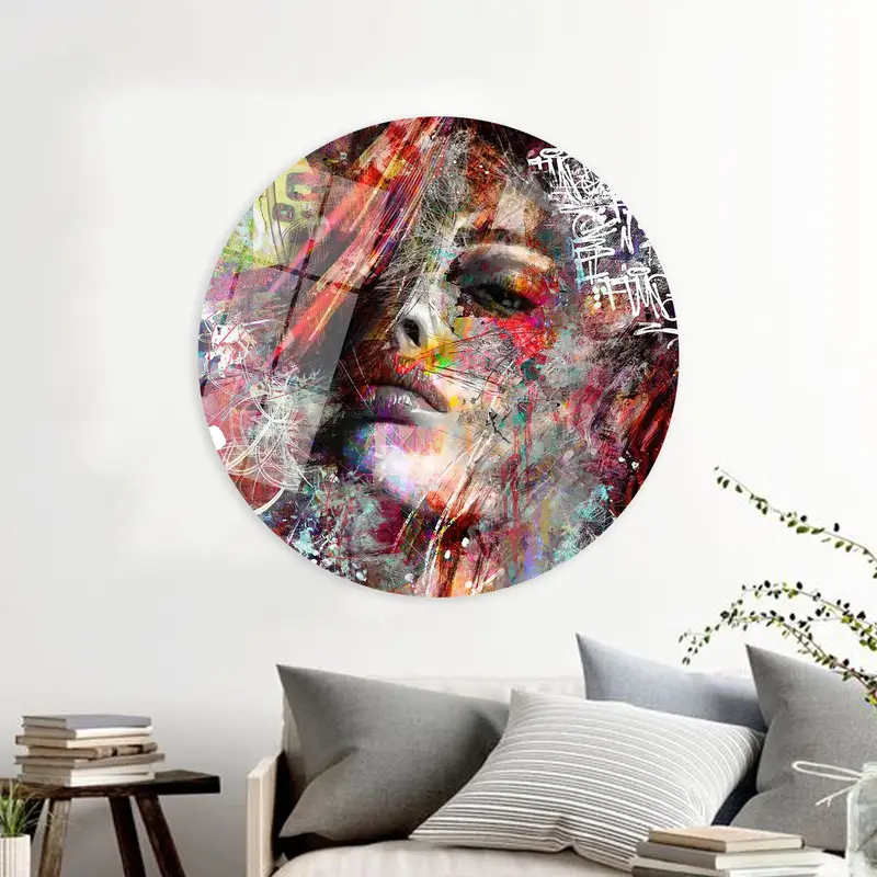 Lebendiger abstrakter nordischer Mädchen-Leinwanddruck – elegante Wandkunst