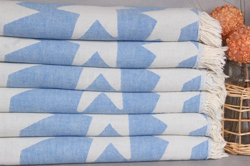 Wedding Gifts Towel, Fringed Turkish towel for poolside, Guest Towel, Bride Gift, Bridal Shower Gift, 68x36 Cotton Star Design Towel, Bachelor Gifts - 3