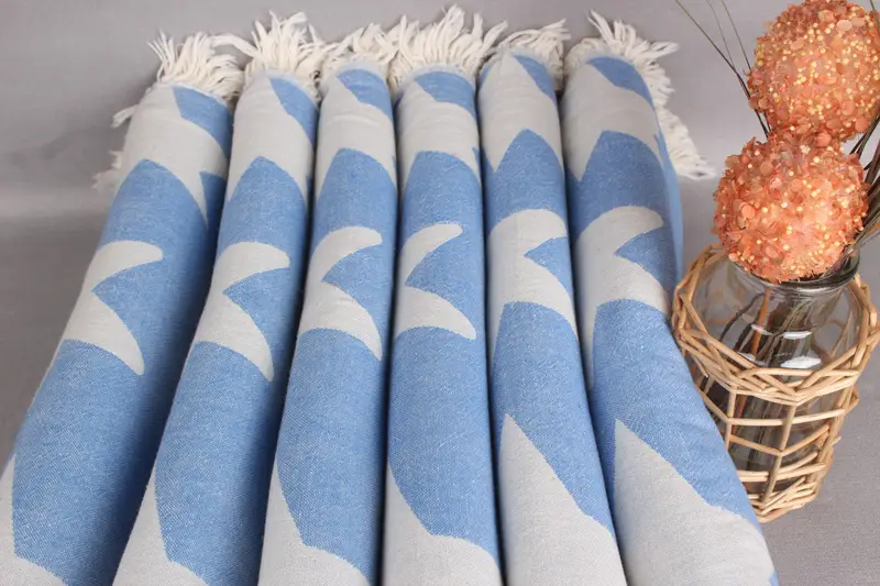 Wedding Gifts Towel, Fringed Turkish towel for poolside, Guest Towel, Bride Gift, Bridal Shower Gift, 68x36 Cotton Star Design Towel, Bachelor Gifts - 4