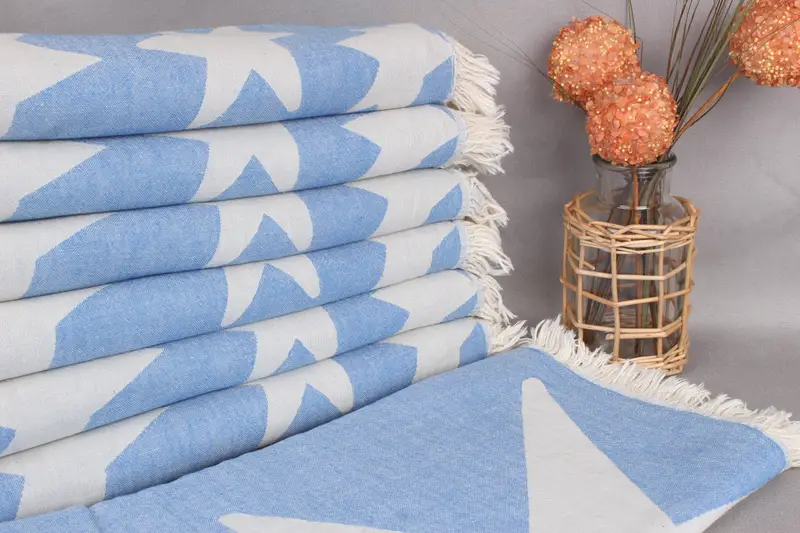 Wedding Gifts Towel, Fringed Turkish towel for poolside, Guest Towel, Bride Gift, Bridal Shower Gift, 68x36 Cotton Star Design Towel, Bachelor Gifts - 2