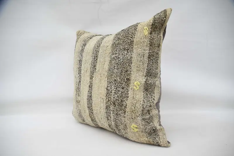 Cushion Case, Southwestern Pillow Cover, Antique Pillows, Gift Pillow, Turkish Corner Pillow Cover, Pillow for Couch, 32x32 Brown Pillow Case - 6