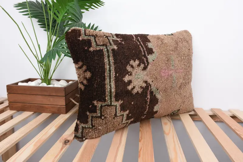 Boho Pillow, 16x24 Brown Cushion Case, Kilim Pillow Cover, Toss Pillow Sham, Patio Cushion Case, Pillow Sham, Boho Pillow Sham Cover - 4