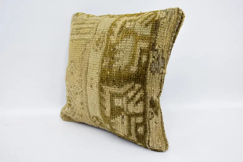 Pet Pillow Cover, Ethnical Kilim Rug Pillow, Kilim Pillow Cover, 12x12 Beige Pillow, Vintage Kilim Pillow, Neutral Throw Cushion Cover, Cushion - 4