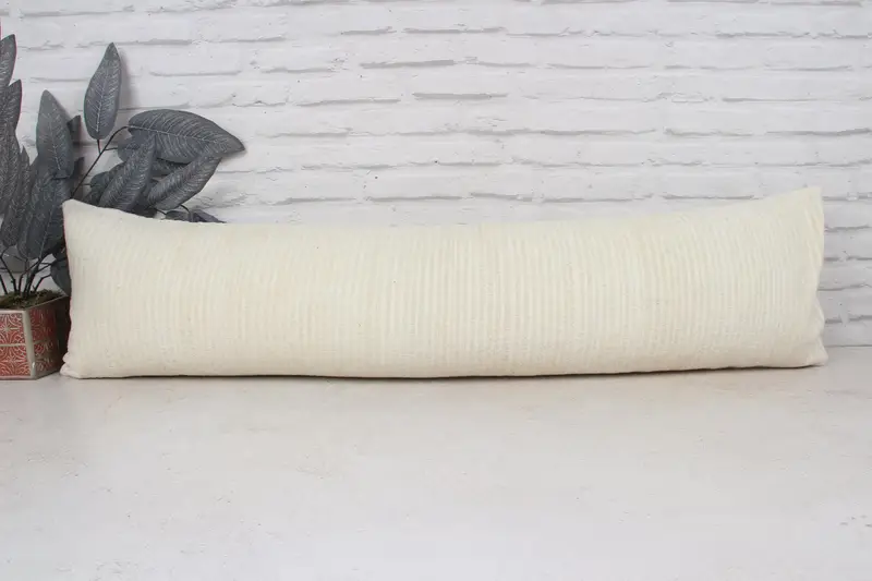Cushion, Gift Pillow, Handmade Kilim Cushion, Bolster Throw Pillow Cover, 12x48 White Pillow Cover, Antique Pillows, Square Throw Pillow Case - 1