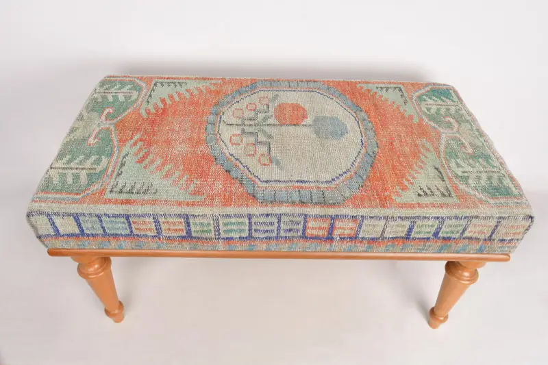 Modular Kilim-Inspired Ottoman Set, Sofa Set Ottoman with Pillow