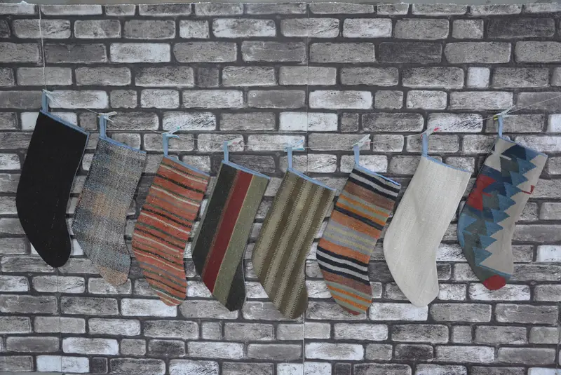 Patrón de adornos navideños, calcetín navideño de 9 pulgadas de ancho