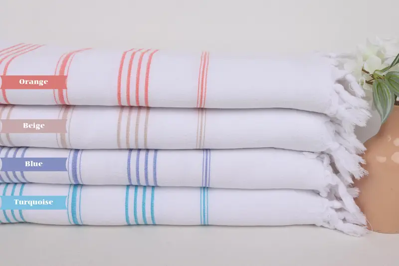 First Wedding Anniversary Gift, Quick-dry towel, Hammam towel, 68x36 Cotton Striped Terry Towel, Personalized Turkish Towel, Employee Gifts - 1