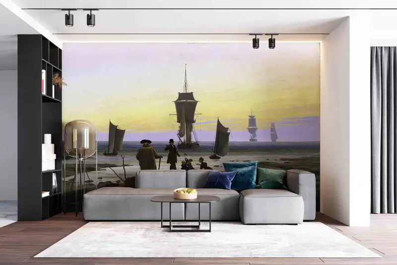 Seascape Wall Mural, The Stages of Life Wall Mural, Boat Wall Paper, Gift For Him, Reproduction Wall Decals, Housewarming Gift, Famous Art, - 6