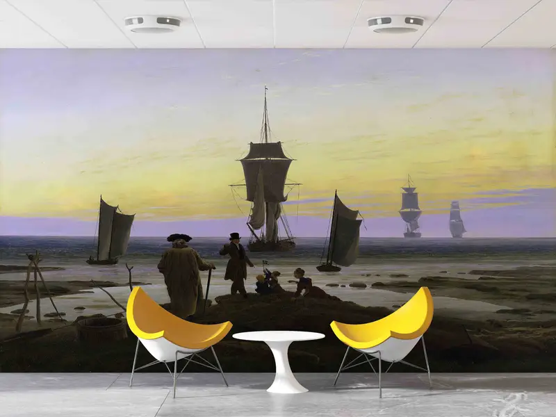 Seascape Wall Mural, The Stages of Life Wall Mural, Boat Wall Paper, Gift For Him, Reproduction Wall Decals, Housewarming Gift, Famous Art, - 2