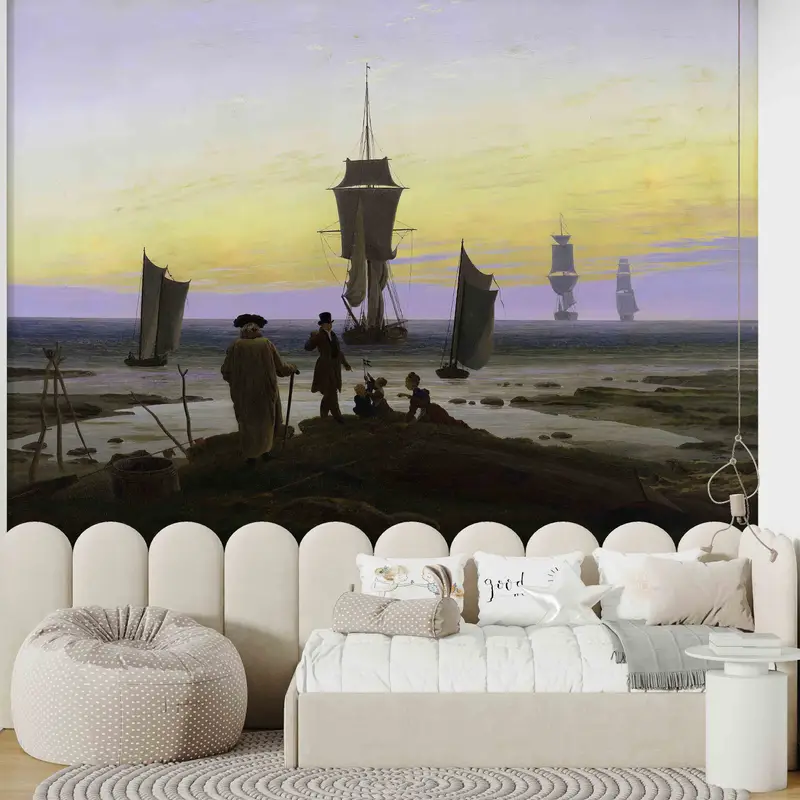Seascape Wall Mural, The Stages of Life Wall Mural, Boat Wall Paper, Gift For Him, Reproduction Wall Decals, Housewarming Gift, Famous Art, - 3