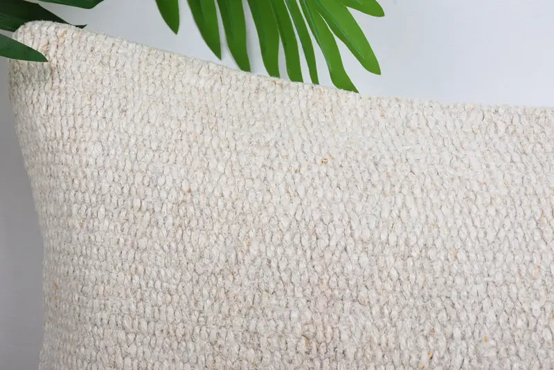 Handmade Throw Pillow, Pillow Sham, Pillow for Couch, Boho Pillow Sham Cover, Antique Pillows, 12x20 White Cushion Cover - 2
