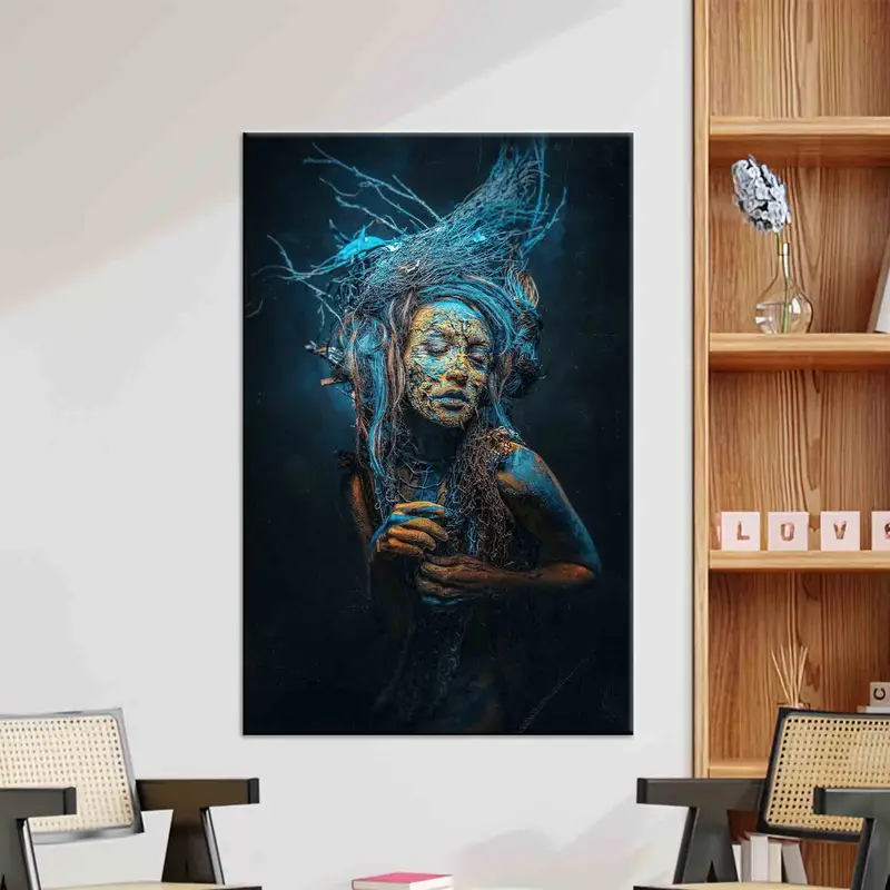 Zeitgenössischer abstrakter Frauen-Leinwanddruck – trendige surreale Kunst