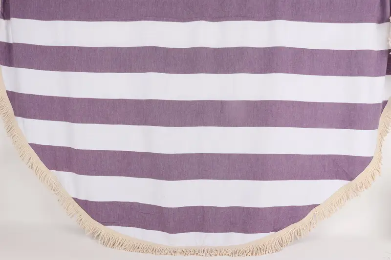 Custom Beach Towel, Sand-free peshtemal towel for the beach, Gift For Her, Gifts For Him, 64x64 Cotton Striped Round Towel, Boyfriend Christmas Gift - 1