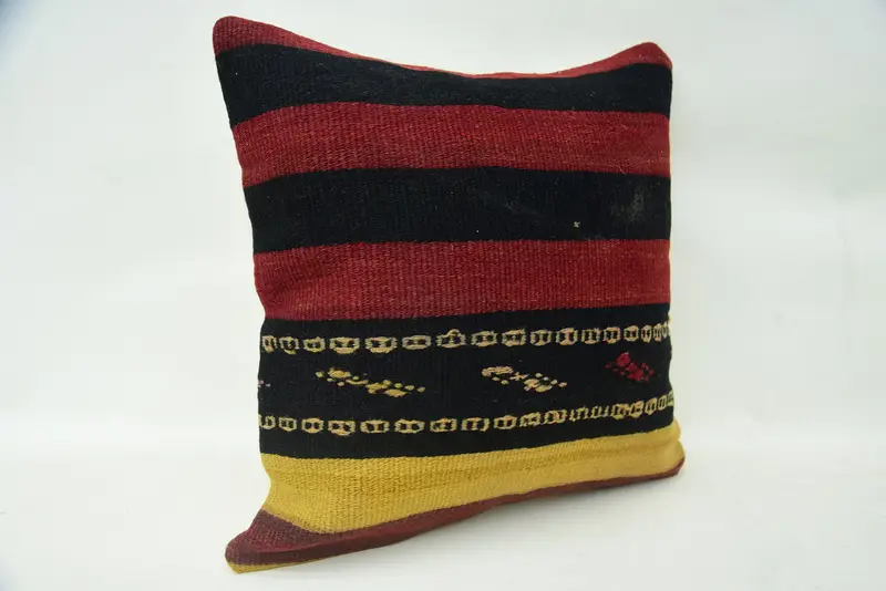 Gift Pillow, 16x16 Red Cushion Cover, Bohemian Cushion Pillow Sham, Cushion, Vintage Kilim Pillow, Bed Pillow Cover, Pillow for Sofa - 2