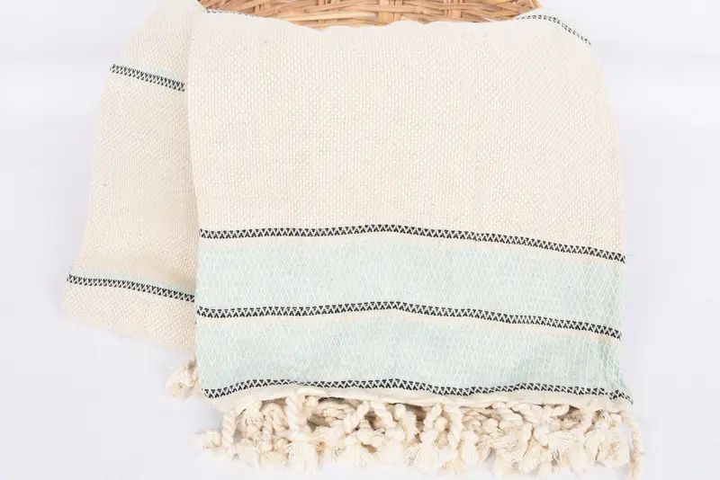 Monogram Blanket, Housewarming Gift, Bachelorette Party Favors Beach, Beach Theme Bachelorette Party, 104x96 Cotton Striped Towel, Bedspread - 5