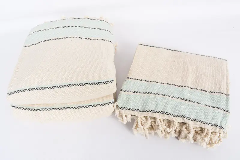 Monogram Blanket, Housewarming Gift, Bachelorette Party Favors Beach, Beach Theme Bachelorette Party, 104x96 Cotton Striped Towel, Bedspread - 7