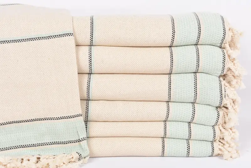Monogram Blanket, Housewarming Gift, Bachelorette Party Favors Beach, Beach Theme Bachelorette Party, 104x96 Cotton Striped Towel, Bedspread - 1