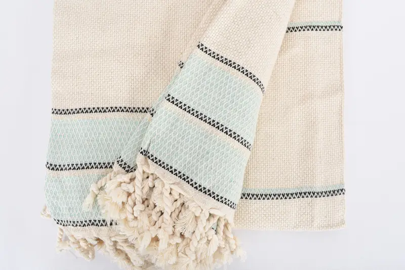 Monogram Blanket, Housewarming Gift, Bachelorette Party Favors Beach, Beach Theme Bachelorette Party, 104x96 Cotton Striped Towel, Bedspread - 8