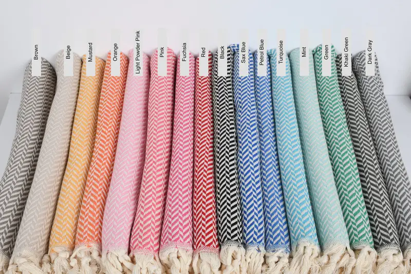 36x18 Cotton Chevron Towel, Monogram Tea Towel, Turkish Towel Hand Towel, Bridesmaid Gifts, Wedding Gift, Halloween Bachelorette Party Favors - 1