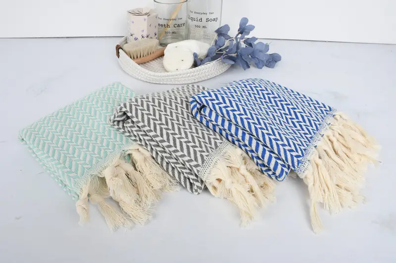 36x18 Cotton Chevron Towel, Monogram Tea Towel, Turkish Towel Hand Towel, Bridesmaid Gifts, Wedding Gift, Halloween Bachelorette Party Favors - 8