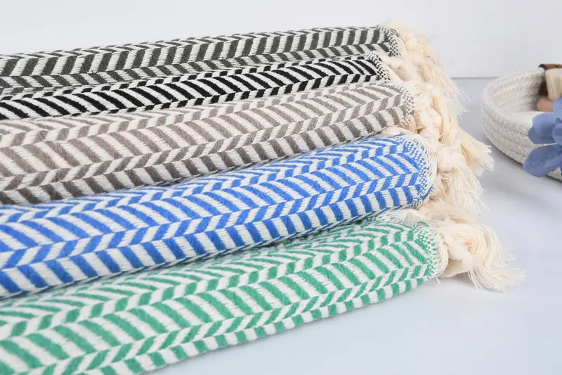 36x18 Cotton Chevron Towel, Monogram Tea Towel, Turkish Towel Hand Towel, Bridesmaid Gifts, Wedding Gift, Halloween Bachelorette Party Favors - 3