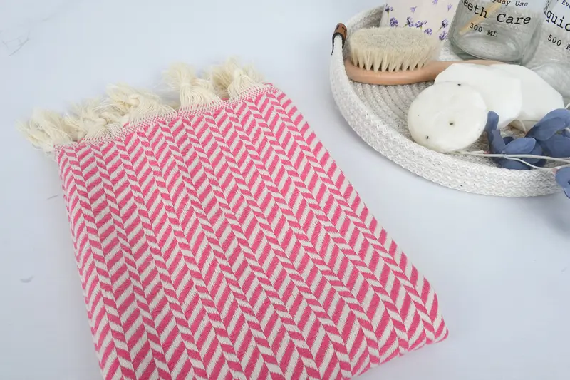 36x18 Cotton Chevron Towel, Monogram Tea Towel, Turkish Towel Hand Towel, Bridesmaid Gifts, Wedding Gift, Halloween Bachelorette Party Favors - 6