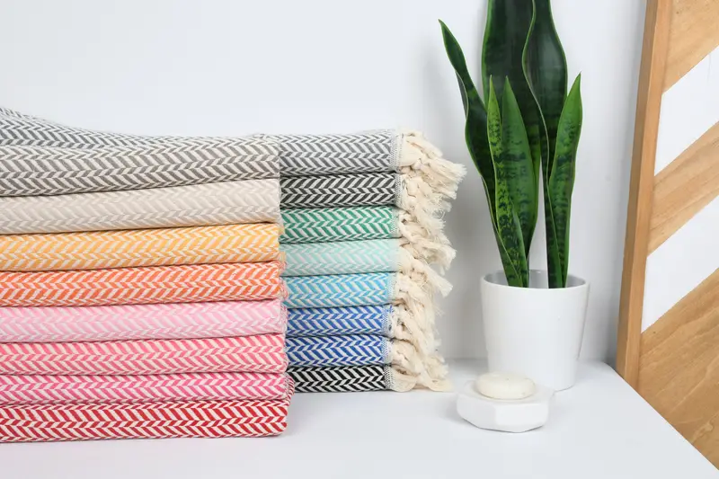 36x18 Cotton Chevron Towel, Monogram Tea Towel, Turkish Towel Hand Towel, Bridesmaid Gifts, Wedding Gift, Halloween Bachelorette Party Favors - 2
