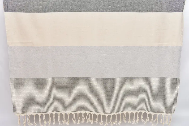Organic towel, Best Friend Gift, 70x40 Cotton Striped Towel, Embroidery Towels, Sand-free towel, Scarf Towel, Luxury Turkish peshtemal beach towel - 1