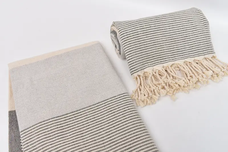 Organic towel, Best Friend Gift, 70x40 Cotton Striped Towel, Embroidery Towels, Sand-free towel, Scarf Towel, Luxury Turkish peshtemal beach towel - 8