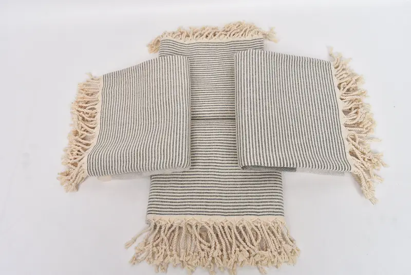Organic towel, Best Friend Gift, 70x40 Cotton Striped Towel, Embroidery Towels, Sand-free towel, Scarf Towel, Luxury Turkish peshtemal beach towel - 7