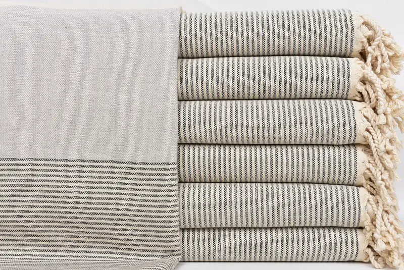 Organic towel, Best Friend Gift, 70x40 Cotton Striped Towel, Embroidery Towels, Sand-free towel, Scarf Towel, Luxury Turkish peshtemal beach towel - 2