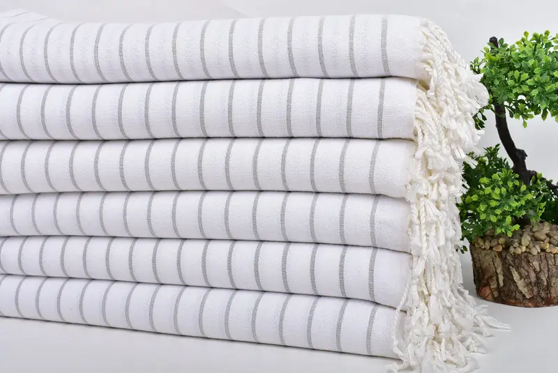 Absorbent Turkish towel, Personalized Beach Towel, 70x40 Cotton Striped Towel, Friends Beach Towel, Quick-dry peshtemal, Wedding For Favor - 3