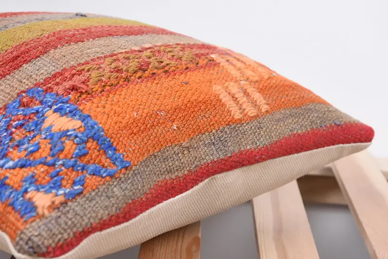 Pillow, Nomadic Cushion, Garden Cushion Cover, Kilim Cushion Sham, 14x14 Red Pillow, Pet Cushion Case, Kilim Pillow, Couch Cushion, Pillow for Sofa - 7
