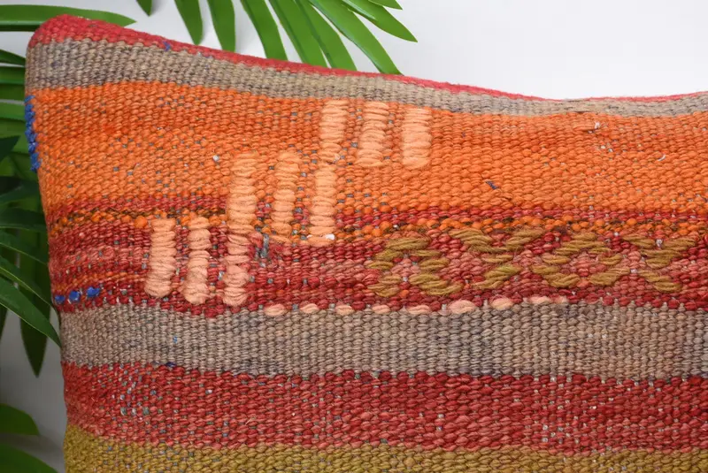 Pillow, Nomadic Cushion, Garden Cushion Cover, Kilim Cushion Sham, 14x14 Red Pillow, Pet Cushion Case, Kilim Pillow, Couch Cushion, Pillow for Sofa - 2