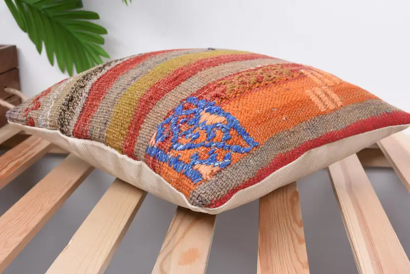 Pillow, Nomadic Cushion, Garden Cushion Cover, Kilim Cushion Sham, 14x14 Red Pillow, Pet Cushion Case, Kilim Pillow, Couch Cushion, Pillow for Sofa - 6