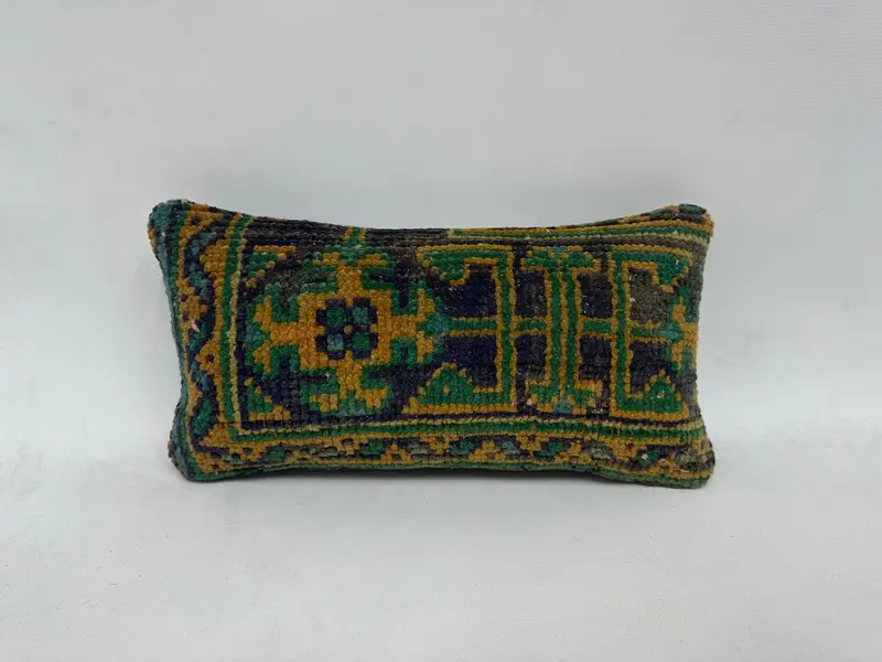 Pillow for Couch, Nautical Throw Pillow, 8x16 Blue Pillow Cover, Kilim Cushion Sham, Antique Pillows, Cushion Cover, Ethnic Pillow Sham - 1