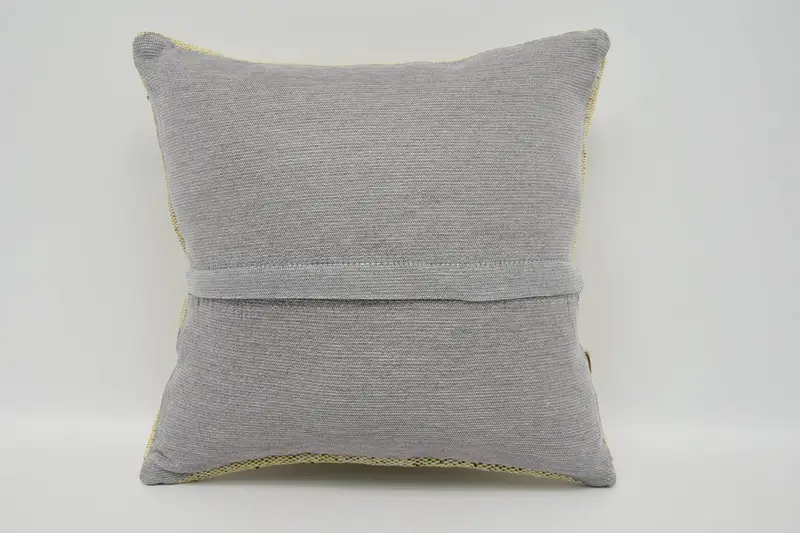 Retro Throw Cushion, Pillow Cover, Interior Designer Pillow, 16x16 Beige Cushion Case, Vintage Kilim Pillow, Turkish Kilim Pillow - 6