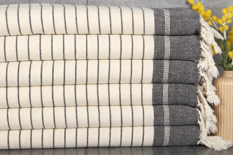 Coffee Tea Towel Custom Dish Towel Beige Striped 22x40 Inches