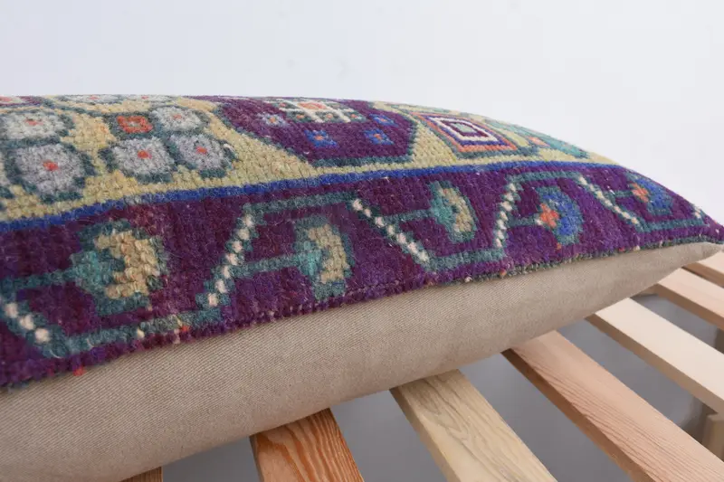 12x48 Blue Pillow Sham, Vintage Kilim Throw Pillow, Ethnical Kilim Rug Pillow, Cushion, Square Throw Cushion Case, Pillow for Couch - 6