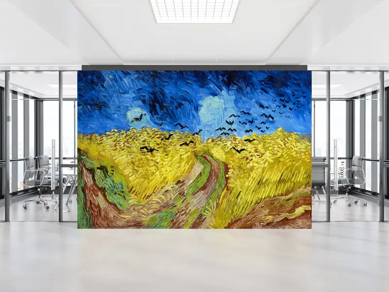 Wheatfield with Crows, Paper Wall Art, Custom Wall Paper, Modern Wall Paper, Oil Painting Print, Nature Landscape Wall Print, - 6