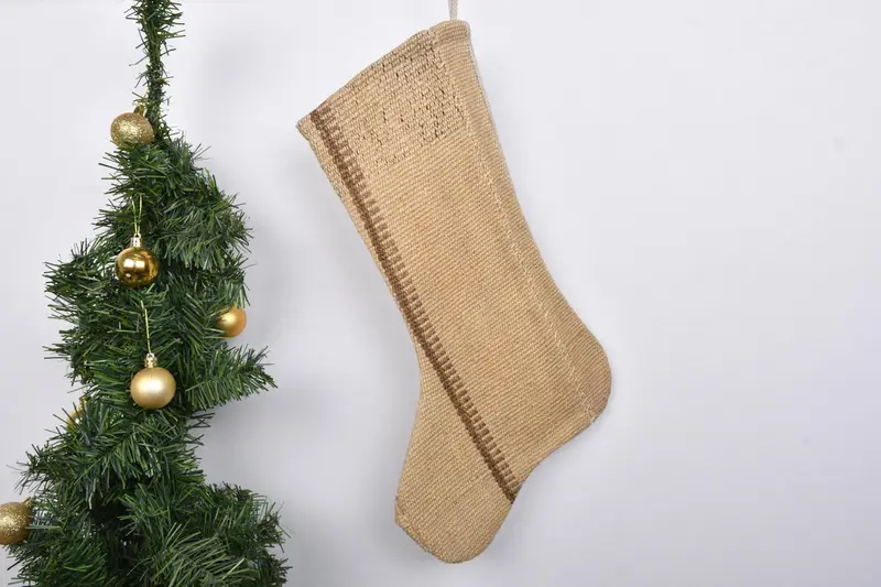 Patrón de adornos navideños, calcetín navideño de 7 pulgadas de ancho