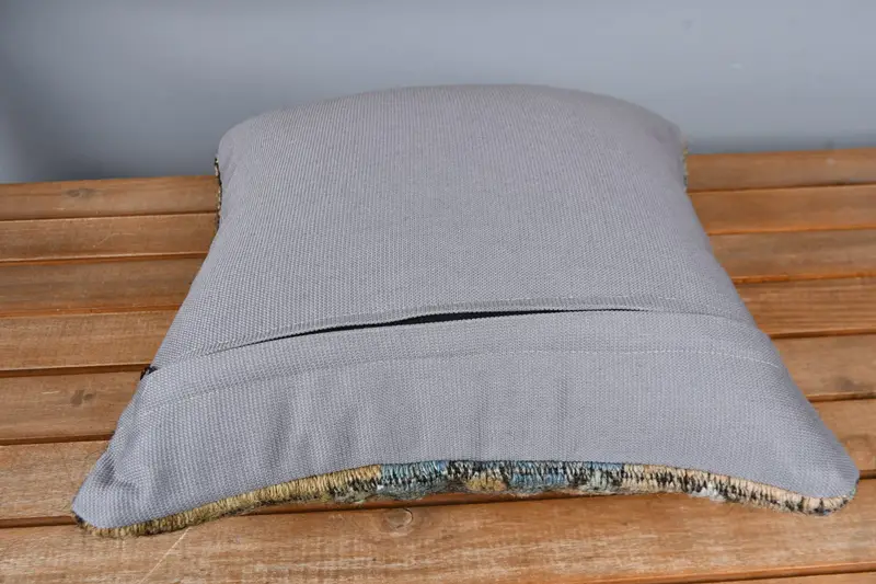 Boho Pillow, Knitted Pillow Cover, Pillow Case, Cozy Throw Cushion, Oriental Pillow, Throw Kilim Pillow, 16x16 Bronze Pillow Cover, Pillow for Couch - 5