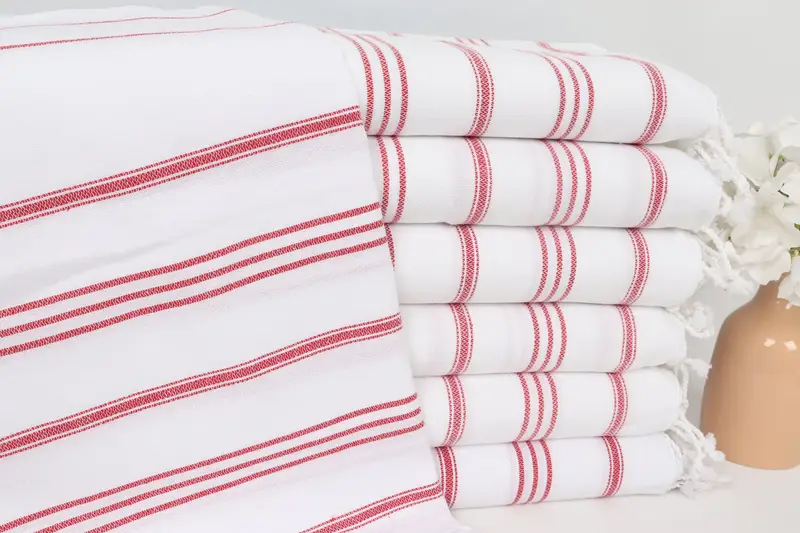Turkish Hand Towel, Monogram Kitchen Towel, 40x24 Cotton Striped Towel, Wedding Hand Made Gift, Bridal Shower Favor, Bridesmaid Gifts, Holiday Towel - 1
