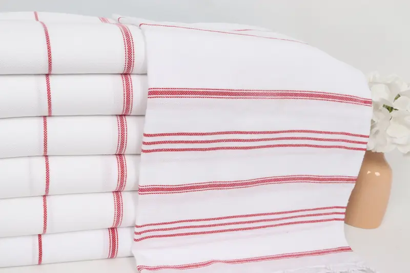 Turkish Hand Towel, Monogram Kitchen Towel, 40x24 Cotton Striped Towel, Wedding Hand Made Gift, Bridal Shower Favor, Bridesmaid Gifts, Holiday Towel - 2
