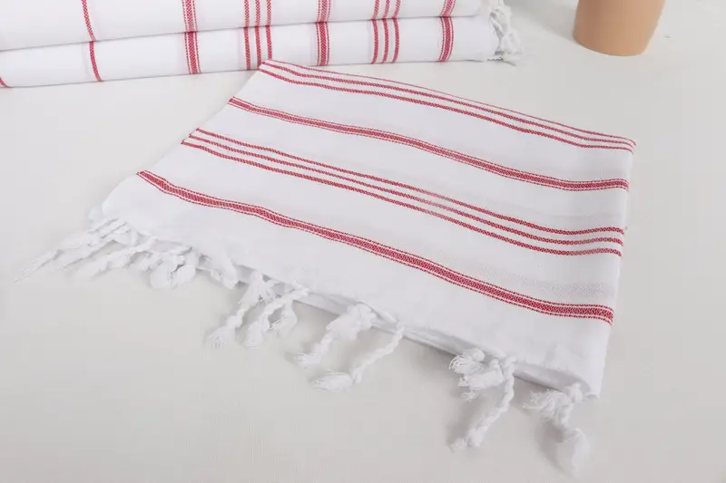 Turkish Hand Towel, Monogram Kitchen Towel, 40x24 Cotton Striped Towel, Wedding Hand Made Gift, Bridal Shower Favor, Bridesmaid Gifts, Holiday Towel - 5