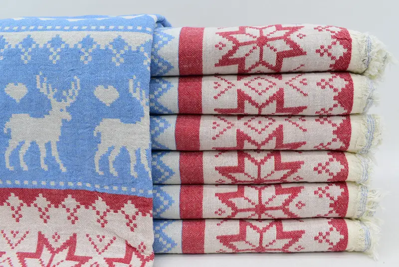 Organic Beach Towel, Bachelorette Favor, 80x40 Cotton Deer Patterned Towel, Monogram Beach Towel, Housewarming Gift, Custom Towel, Turkish Towel Set - 1