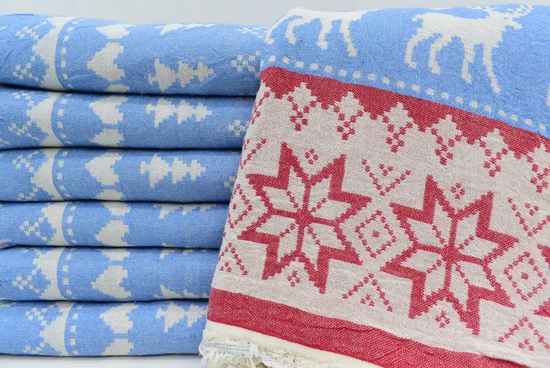 Organic Beach Towel, Bachelorette Favor, 80x40 Cotton Deer Patterned Towel, Monogram Beach Towel, Housewarming Gift, Custom Towel, Turkish Towel Set - 2