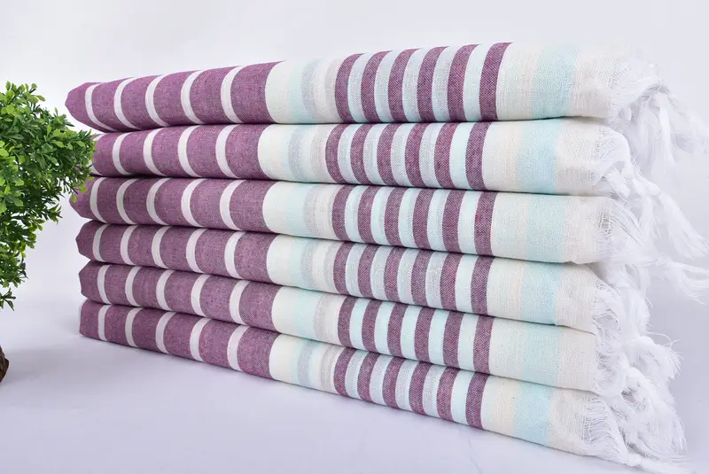 Absorbent Turkish towel, Beach Theme Wedding Gift, Personalized Towel, Merry Christmas Gifts, Quick-dry peshtemal, 68x40 Cotton Striped Towel - 3