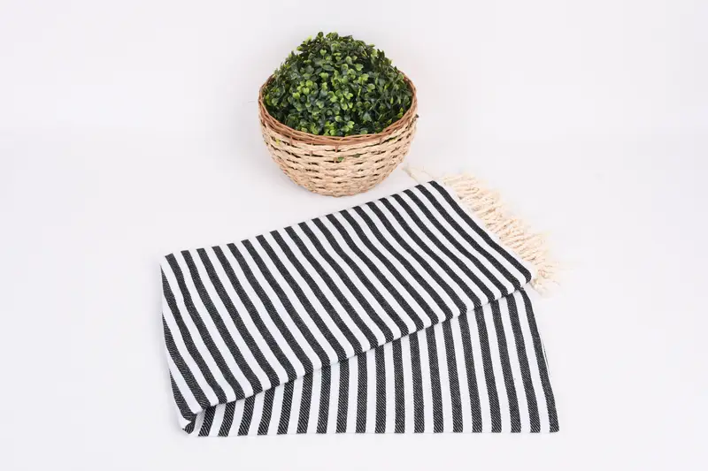 Thin towel, Best Wedding Gift, Monogrammed Beach Towel, Valentines Day Gift Idea, 70x40 Cotton Striped Towel, Quick-dry peshtemal, Guest Towel - 4